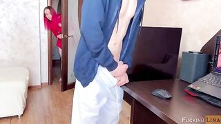 The guy was caught by the sight of a beautiful stepsister