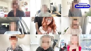 A sexy girl fucks with a guy during a zoom meeting and gets cum inside her pussy
