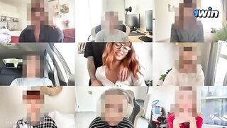 A sexy girl fucks with a guy during a zoom meeting and gets cum inside her pussy