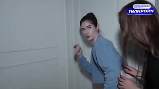 Step-sisters spy on their step-parents and ignite their own passion