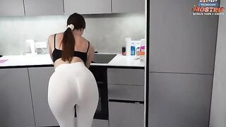 A hot chick came to clean and ended up with a mouth full of cum