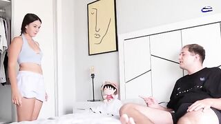 Guy caught his stepsister snooping in the closet and they got intimate