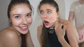 The guy fucks sweet girl and cums in her pussy, she is a slut