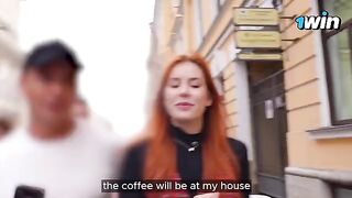 Redhead hottie Luna Rishi gets banged after sucking cock