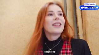 Redhead hottie Luna Rishi gets banged after sucking cock