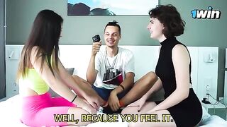 The guessing game with a lesbian twist and sensual kisses