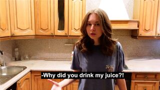 An angry roommate turned into a cute girl after sex with a cock