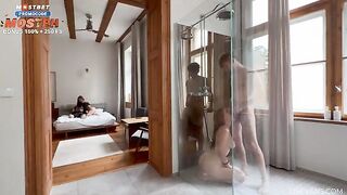They saw their friends fucking in the shower and wanted to try it too