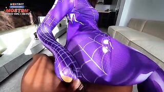 Mary J steals Miles Morales' powers and gets creampied in POV by Spiderman X