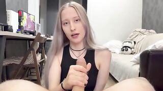 A cute girl with silver hair got a lot of cum in her pussy