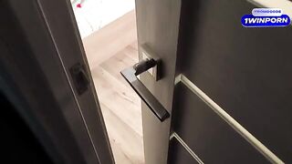 I spied on my stepsister, she saw me and sucked my dick - HD