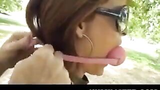Bondage sex with two hot girls tied up and gagged