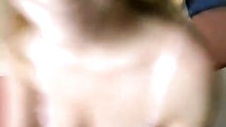 A young girl with glasses fucked at home and came