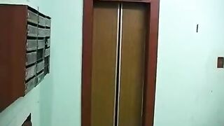 A hot blonde fucks her brother on the balcony, sucking his dick first