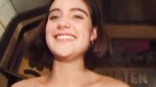 Girl with a large bush gets fucked and comes back dirty