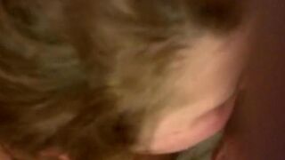 I put my cock in her mouth while she was eating eggs, it was hot!