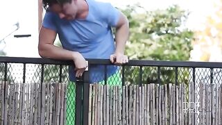 A neighbor guy fucked my busty brunette with natural tits