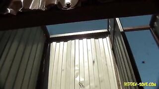 A girl was secretly filmed in a beach house cabin