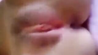 She lies and swallows man's cum in her mouth amateur style