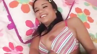 Brunette girl has sex with her boyfriend’s big dick