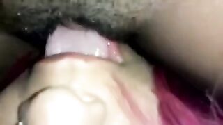 The hairy Latin pussy was caressed by a skilful tongue in front of the camera