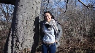 Fucked with a stranger in the forest for a dildo