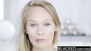 Skinny blonde babe fucked by BBC in the hottest casting ever