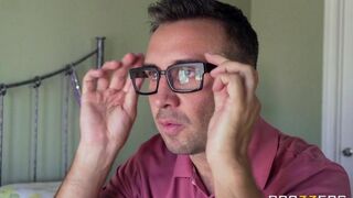 The guy tore off the red underwear from the girl and fucked her on the bed
