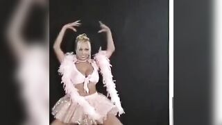 The Russian is dancing and shaking her ass eroticly