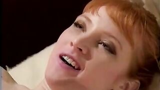 Two hot lesbian nurses fucking each other with a big dildo