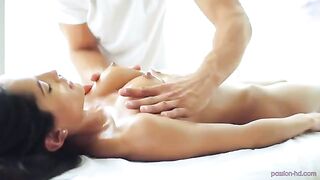Relaxing massage ended with gentle sex and a happy end for both