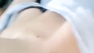 A girl tells a lie and shows her half-naked body to the camera