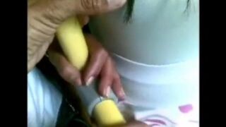 A pervert dude banged a girl on the bus and made her cum hard