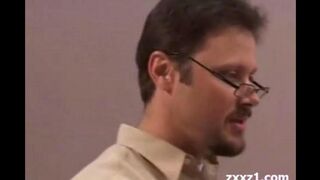 The teacher put a dirty girl into cancer and finished in his mouth