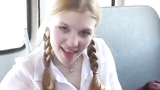 Hot girls fuck under their skirts right in the school, full of passion