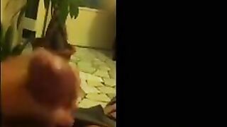 Fingered his cunt while removing his clothes on the mobile phone