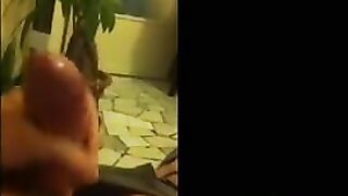 Fingered his cunt while removing his clothes on the mobile phone