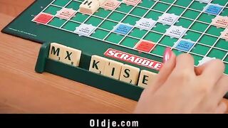 A blonde girl seduced and had sex with a peasant in the kitchen