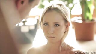 A pretty woman, Kiara Lord, gently saddled her husband, showcasing her stunning 42D curves