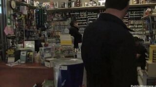 A naughty girl was roughly fucked right in the shop