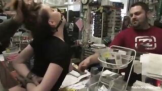 A naughty girl was roughly fucked right in the shop