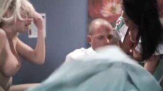A man managed to fuck two sexy nurses in one steamy encounter