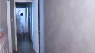 An Asian girl was fucked by a monster in the mouth for sex