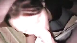 A hot brunette woman named Maria made a stunning blowjob