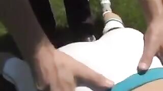 A busty brunette beauty gets fucked on the couch and cum on her tits