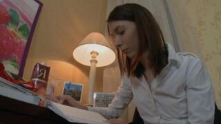 Alena teaches English with her ass, a true Russian lesson
