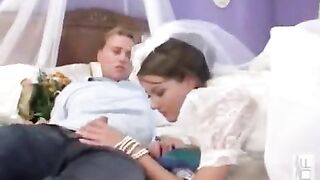 Hot bride group sex with sexy bridesmaids in stockings