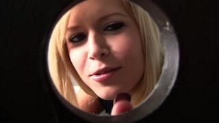 A sexy blonde has sex right in the toilet bowl, getting wet