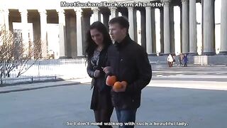 A woman passed by a guy’s cock after a romantic dinner