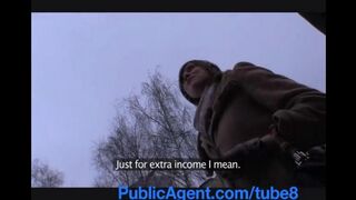 A girl from the street for money does blowjob
